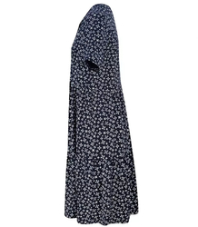 Trapeze summer dress with a white MIDI print
