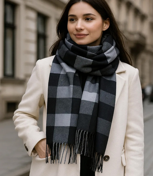 Elegant scarf with tassels