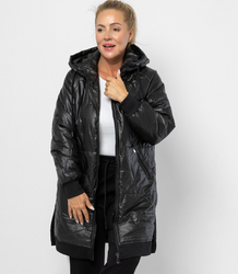 Long jacket with quilting and side slits ROMA