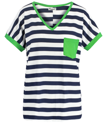 Striped short-sleeved T-shirt with a MIRACLE pocket