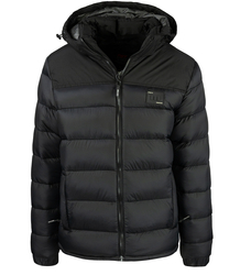 Ciepła męska kurtka zimowa pikowana z kapturem