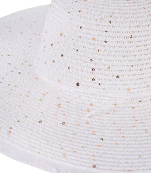 Fashionable large braided sequin hat for women