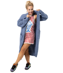 Long warm melange cardigan AURORA