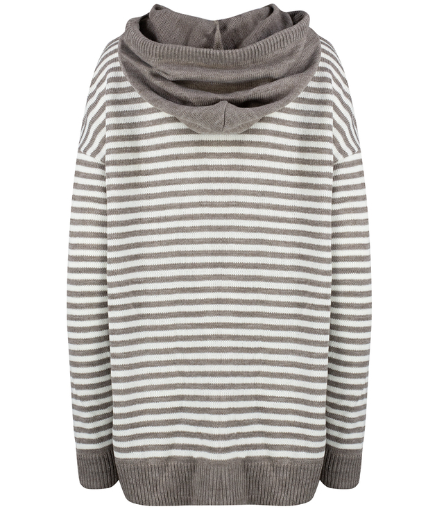 Women's striped sweater with hood warm loose MIRIAM