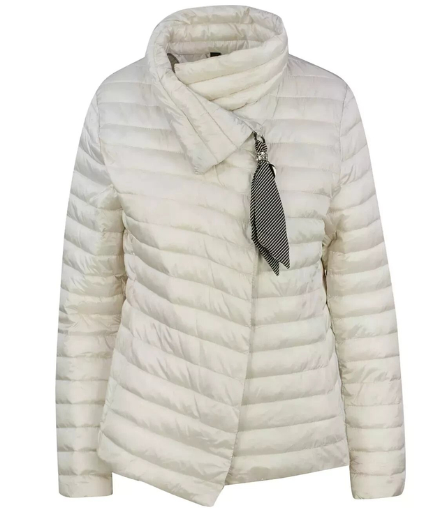 Short quilted transitional keychain jacket