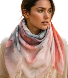 Women's floral pattern scarf 180x70