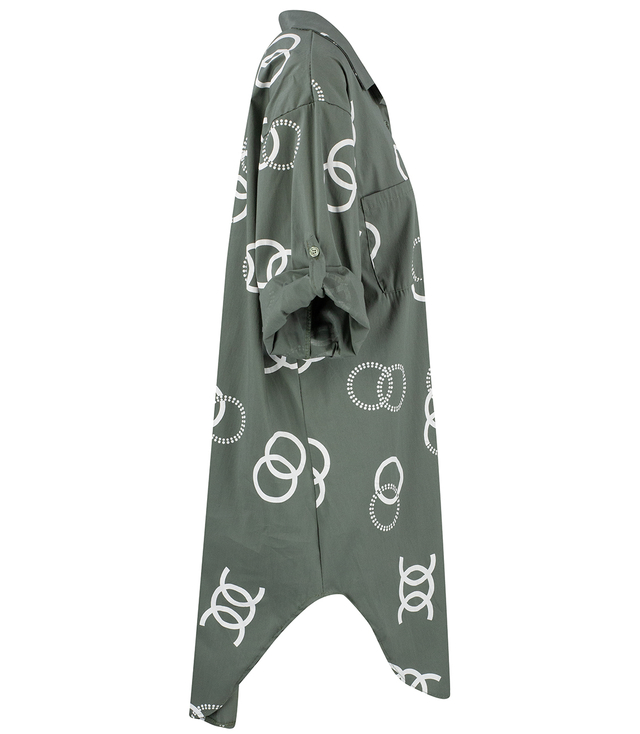 Long shirt, elegant shirt dress, fashionable print, tunic