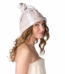 Tiered cotton sauna cap