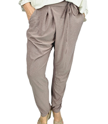 Elegant loose envelope pants with waist tie CLARA