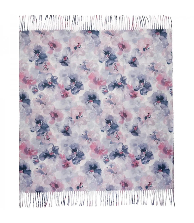Floral women's scarf shawl with tassels
