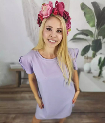 Cotton simple dress with frills