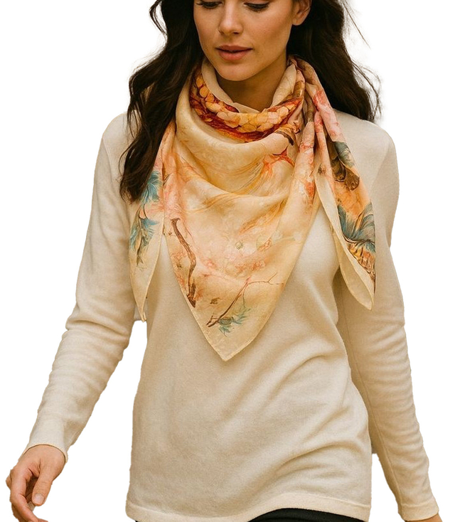 Elegant women's scarf with an insane 70x70 pattern