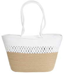 Mega large summer beach bag braided cotton