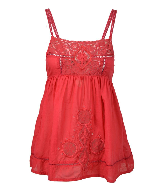 Beautiful light blouse with guipure straps Fashionable