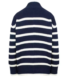 Super fashionable striped turtleneck knitted sweater