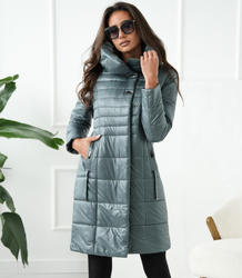 Long elegant quilted insulated coat for women AMELIA