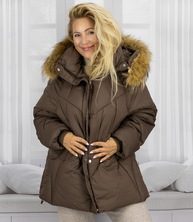 Warm winter jacket trapeze cut COCO