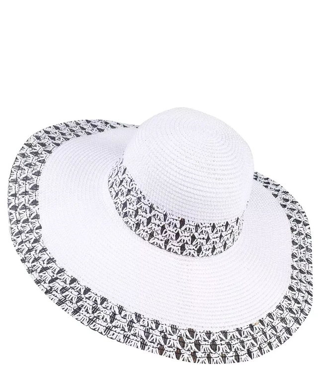 Fashionable large braided openwork hat
