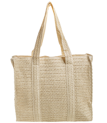 Large summer bag, rectangular, soft woven bag