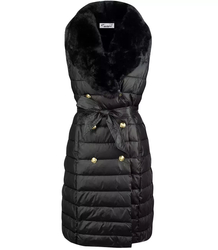 Quilted jacket coat sleeveless 4W1 FUR