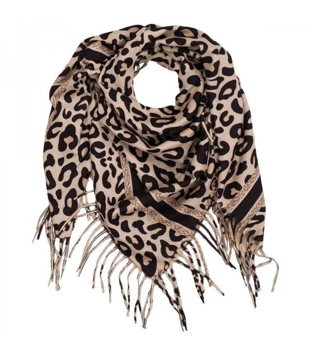 Fashionable scarf panther scarf elegant scarf with tassels