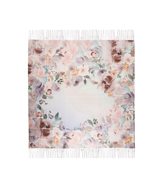 Women's scarf with floral pattern 100x100