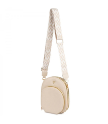 Small stylish mini rounded handbag 3 compartments 2 straps