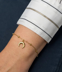 Elegant gold women's steel bracelet