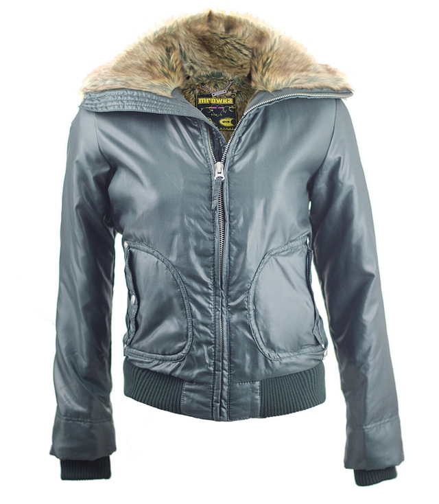 WARM SHORT WOMEN'S JACKET WITH PILOT FUR