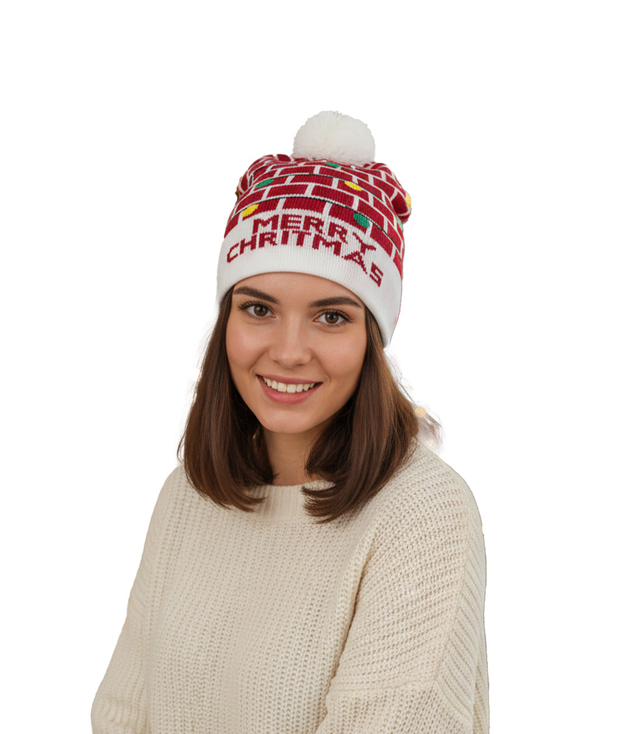 Winter Christmas hat with pom-pom - perfect for preze