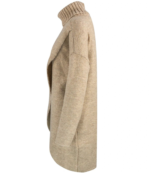 Warm womens turtleneck sweater with a slit MARIETTA, wool