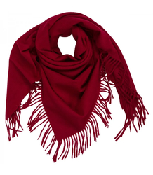One-color shawl shlik scarf with fringe GRACE