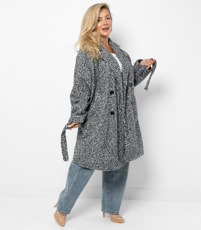 Women's TEDDY boucle fabric bear coat