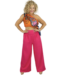 Loose women's palazzo pants wide leg high rise LENA