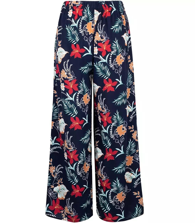 Summer long wide pattern pants LUIZA