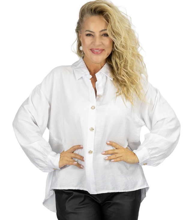 Loose shirt with bow on back longer back LILIANA