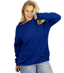 Warm women's oversize sweater boat neckline MARLENA
