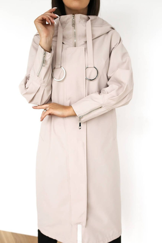Women's transitional oversize hood coat