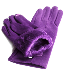 Women's knitted gloves insulated with fur classic