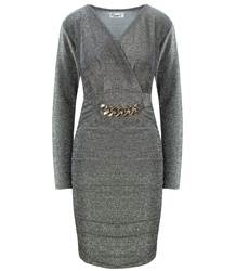 Pencil dress with a glittery sheen