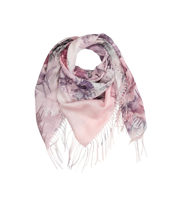 Women's scarf with floral pattern 100x100