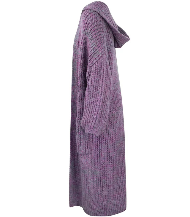 Long warm cardigan sweater thick weave VALERIA