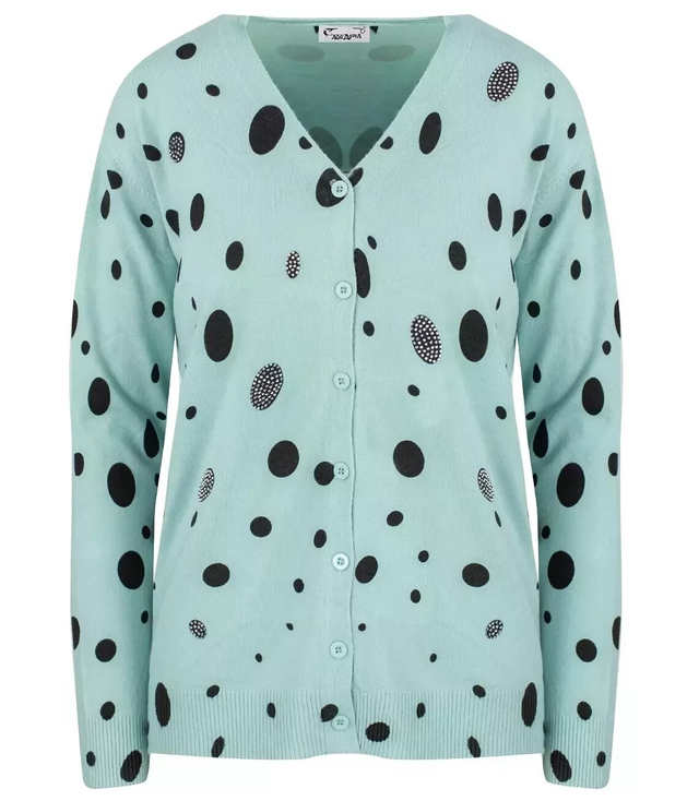 Short polka dot and zircon sweater LIZA