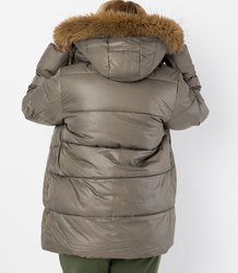Warm winter jacket with fur hood URBAN EXPLORER
