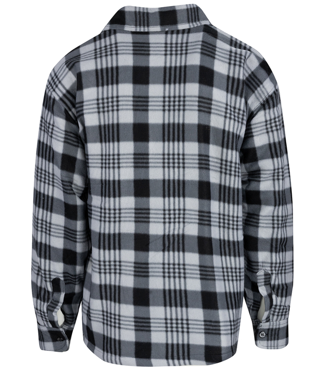 Warm fleece checked men's shirt insulated with faux fur