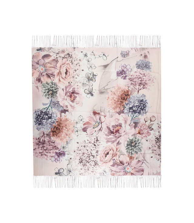 Women's scarf with floral pattern 100x100