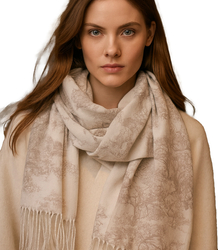 Women's scarf with floral pattern luxury 180x70