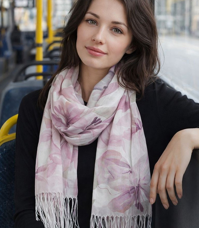 Women's floral pattern scarf 180x70