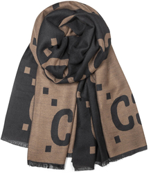 Szal szalik tkana chusta wzór CC dwustronny