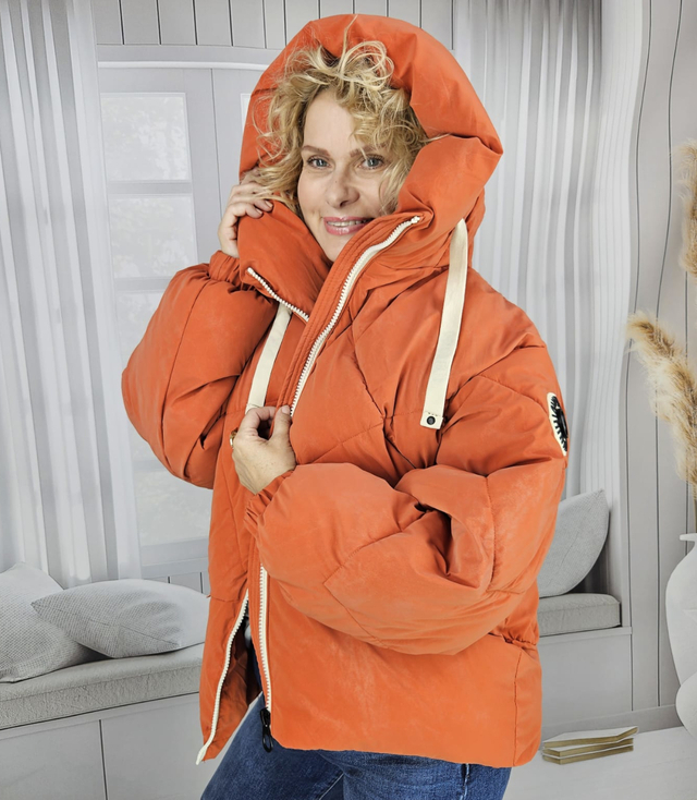 Women's quilted insulated winter jacket with hood MATILDA